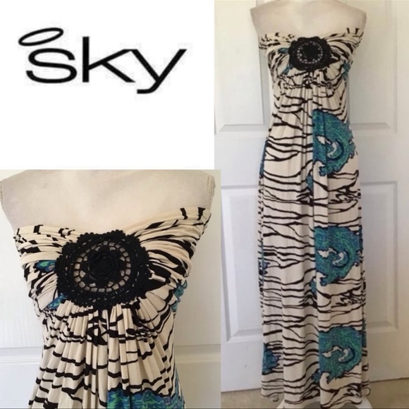 Stunning Vintage Artsy Avant-garde Strapless Summer Dress